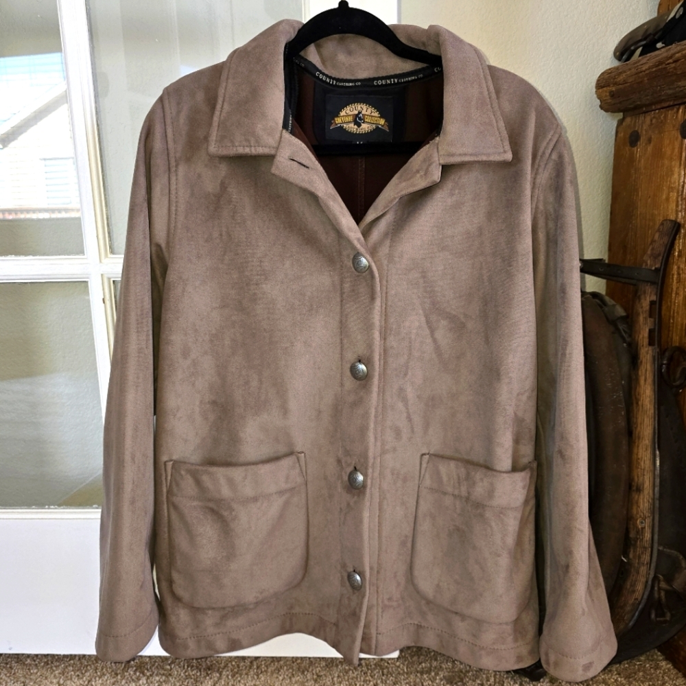 County Clothing Co. Cheyenne Mountain/Suede Button up Jacket Womens Size Medium